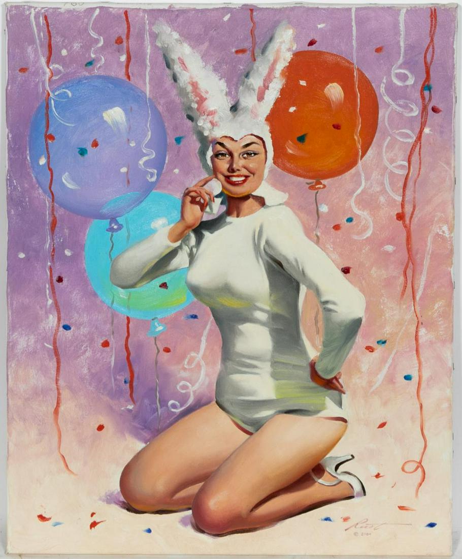 Donald Rusty Rust, Oil On Canvas "Bunnie" Pinup (1 of 5)