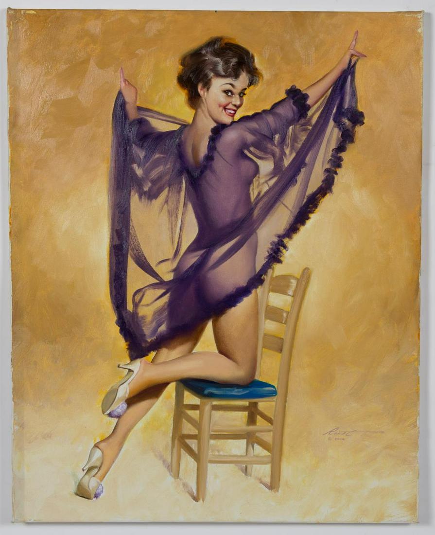 Donald Rusty Rust "Lisa" Oil On Canvas Pinup (1 of 4)