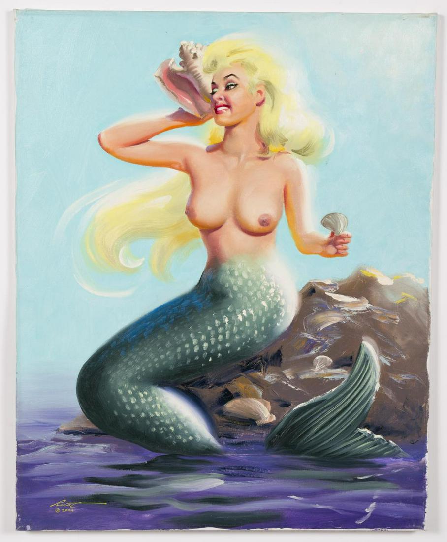 Donald Rusty Rust "Shelie" Oil On Canvas Pinup (1 of 4)