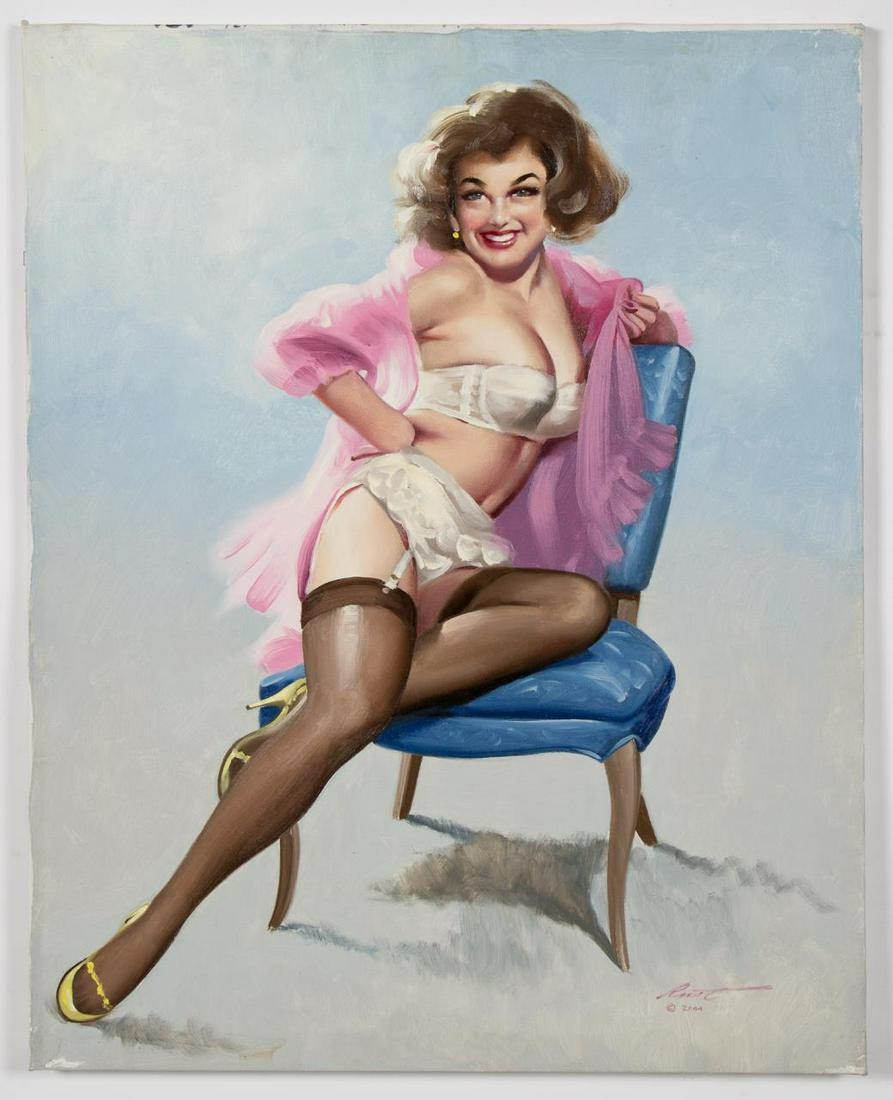 Donald Rusty Rust "Nikkie" Oil On Canvas Pinup (1 of 4)