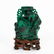 CHINESE, CARVED FIGURAL MALACHITE VASE ON STAND