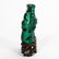 CHINESE, CARVED FIGURAL MALACHITE VASE ON STAND - 3