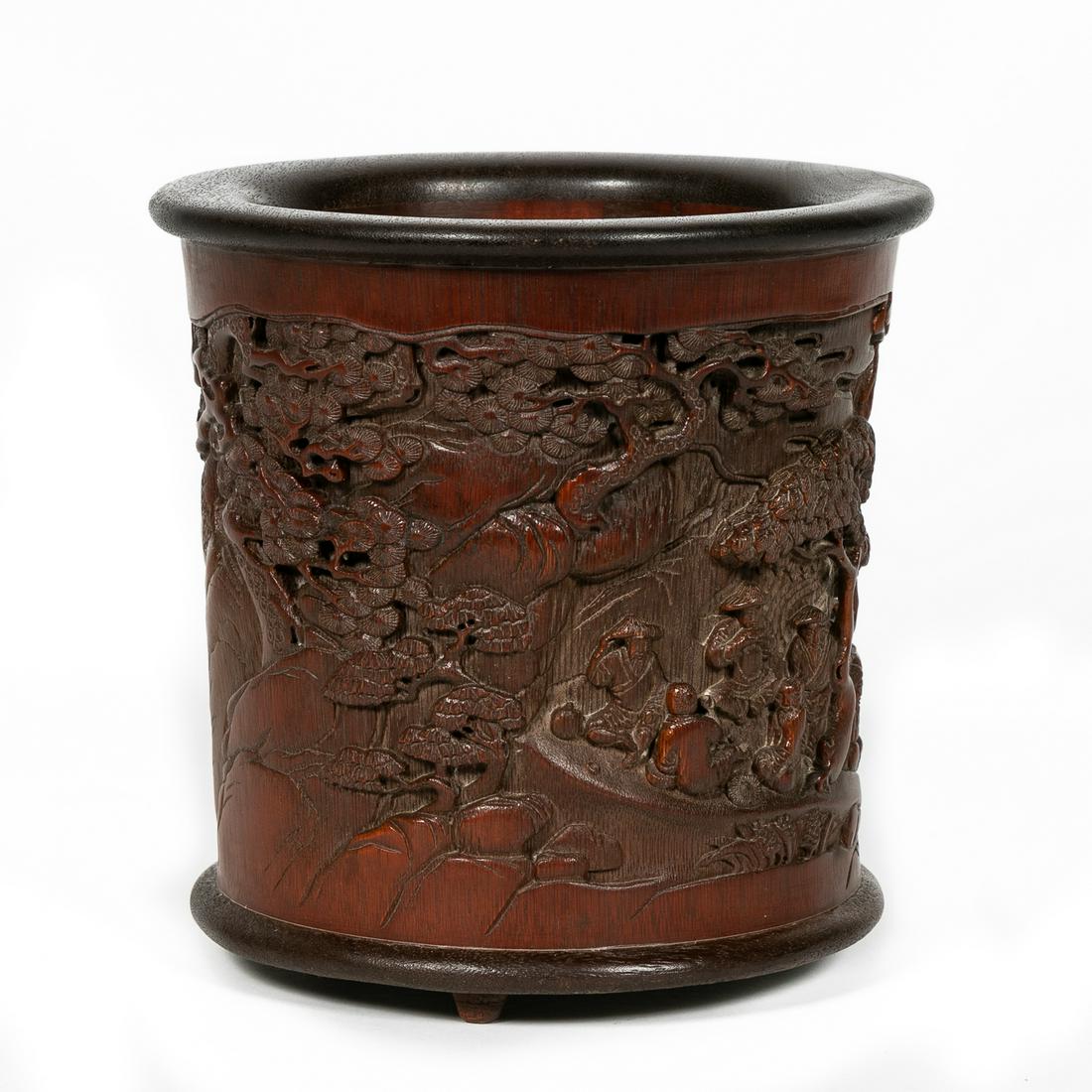 CHINESE QING STYLE BAMBOO BRUSH POT (1 of 5)