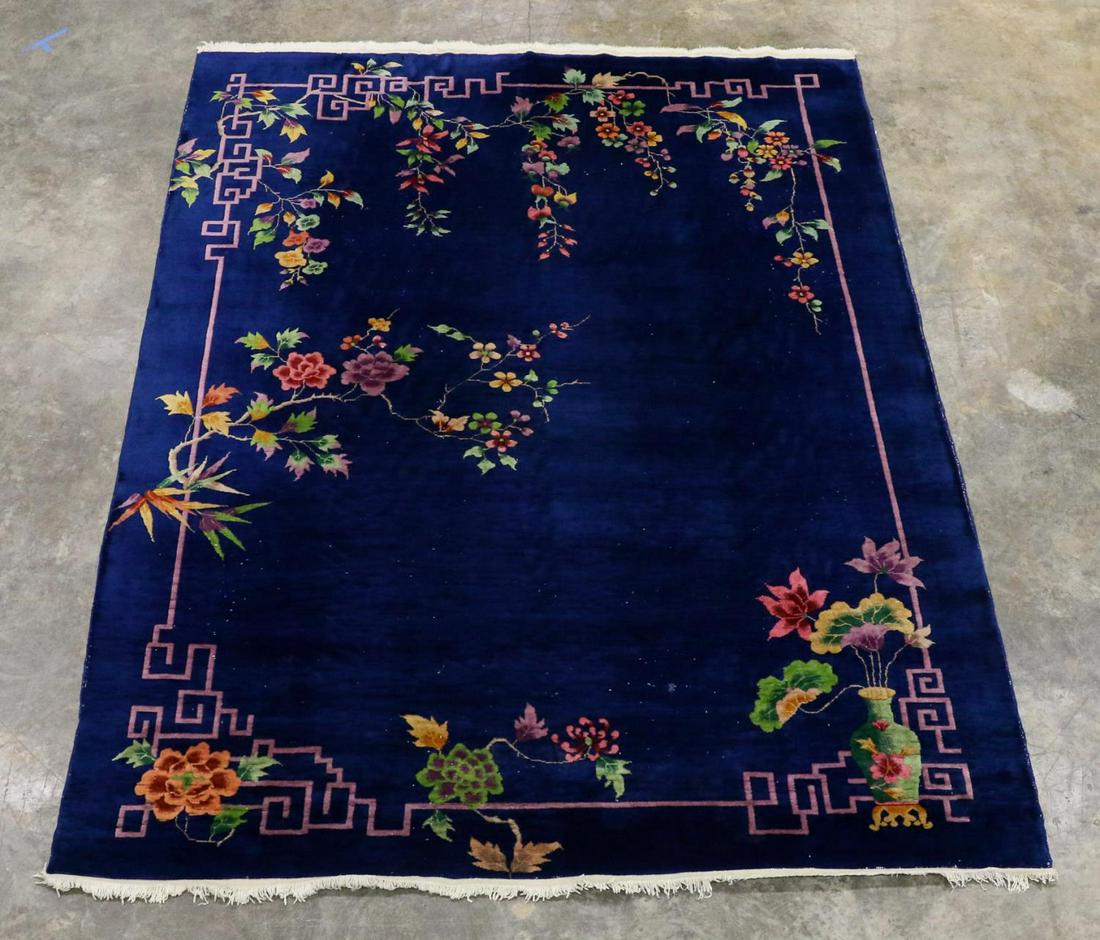 HAND KNOTTED CHINESE TIENTSIN WOOL RUG C. 1930 (1 of 5)