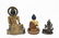 THREE, SOUTHEAST ASIAN SEATED METAL BUDDHA FIGURES - 3