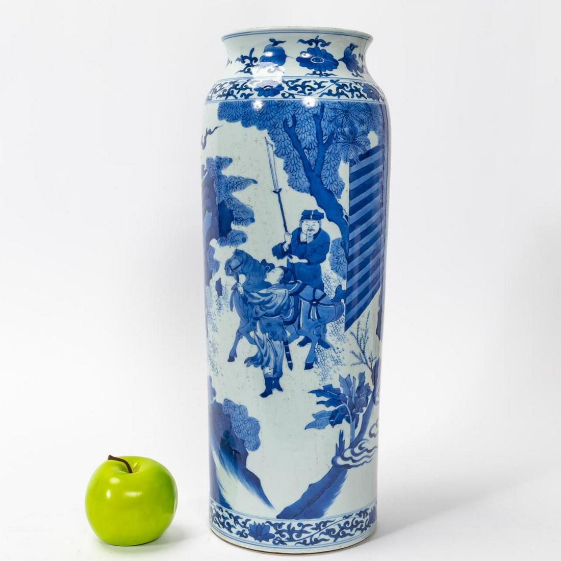 CHINESE QING STYLE BLUE & WHITE PORCELAIN VASE (1 of 6)