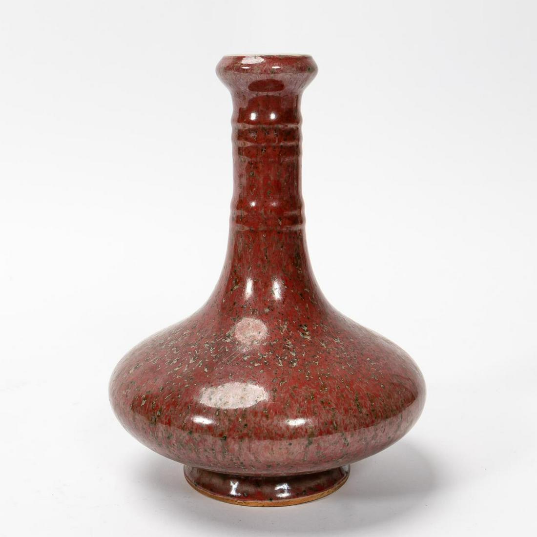CHINESE, PEACHBLOOM GLAZED PORCELAIN VASE (1 of 5)