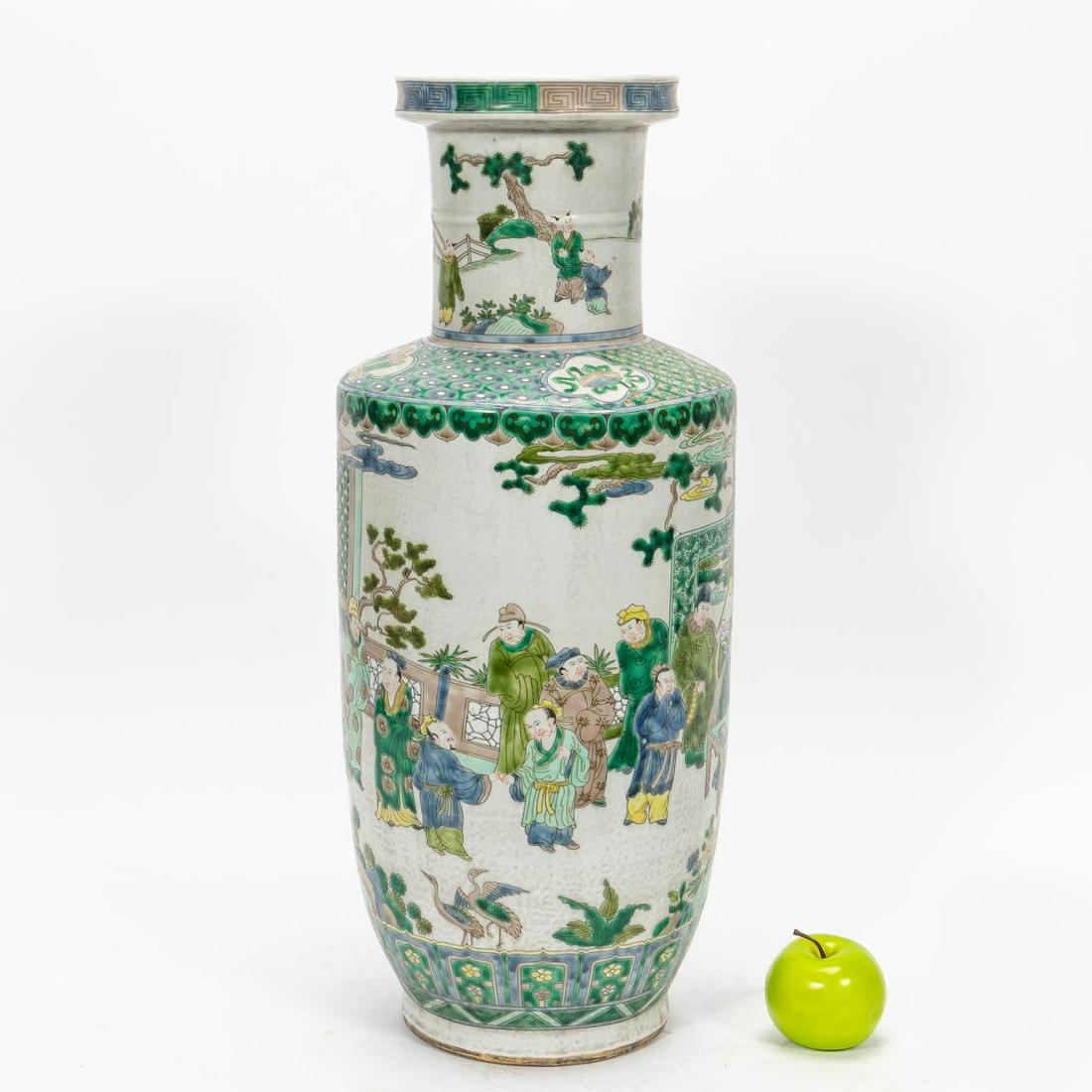 OVERSIZED CHINESE WUCAI FIGURAL VASE (1 of 5)