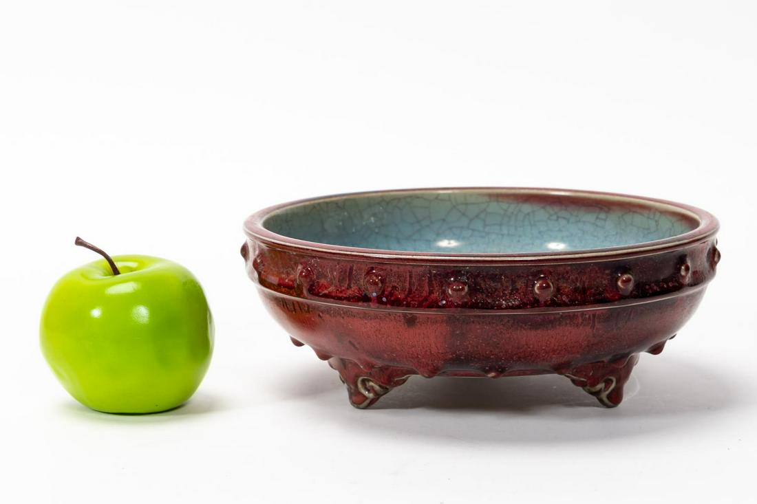 CHINESE QING STYLE JUN WARE TRIPOD WASHER (1 of 4)