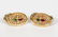 PAIR, 18K GOLD RUBY, EMERALD & DIAMOND EARRINGS - 3