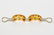 PAIR 18K GOLD & MULIT-STONE EARRINGS, HALF HOOPS - 4