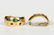 PAIR 18K GOLD & MULIT-STONE EARRINGS, HALF HOOPS - 5