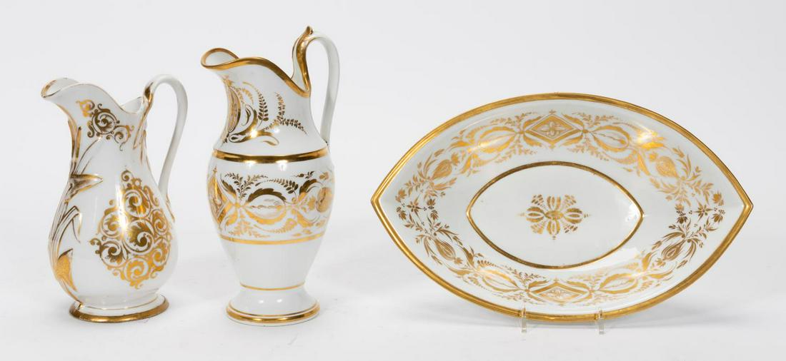 3 PC, 19TH C. OLD PARIS PORCELAIN TABLEWARE (1 of 8)