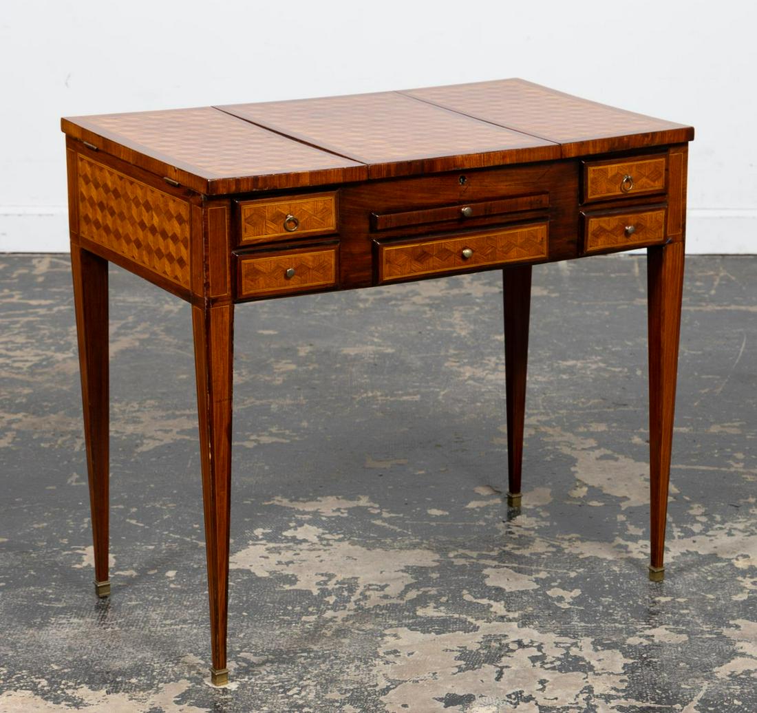 E. 20TH C. FRENCH PARQUETRY INLAID DRESSING TABLE (1 of 7)