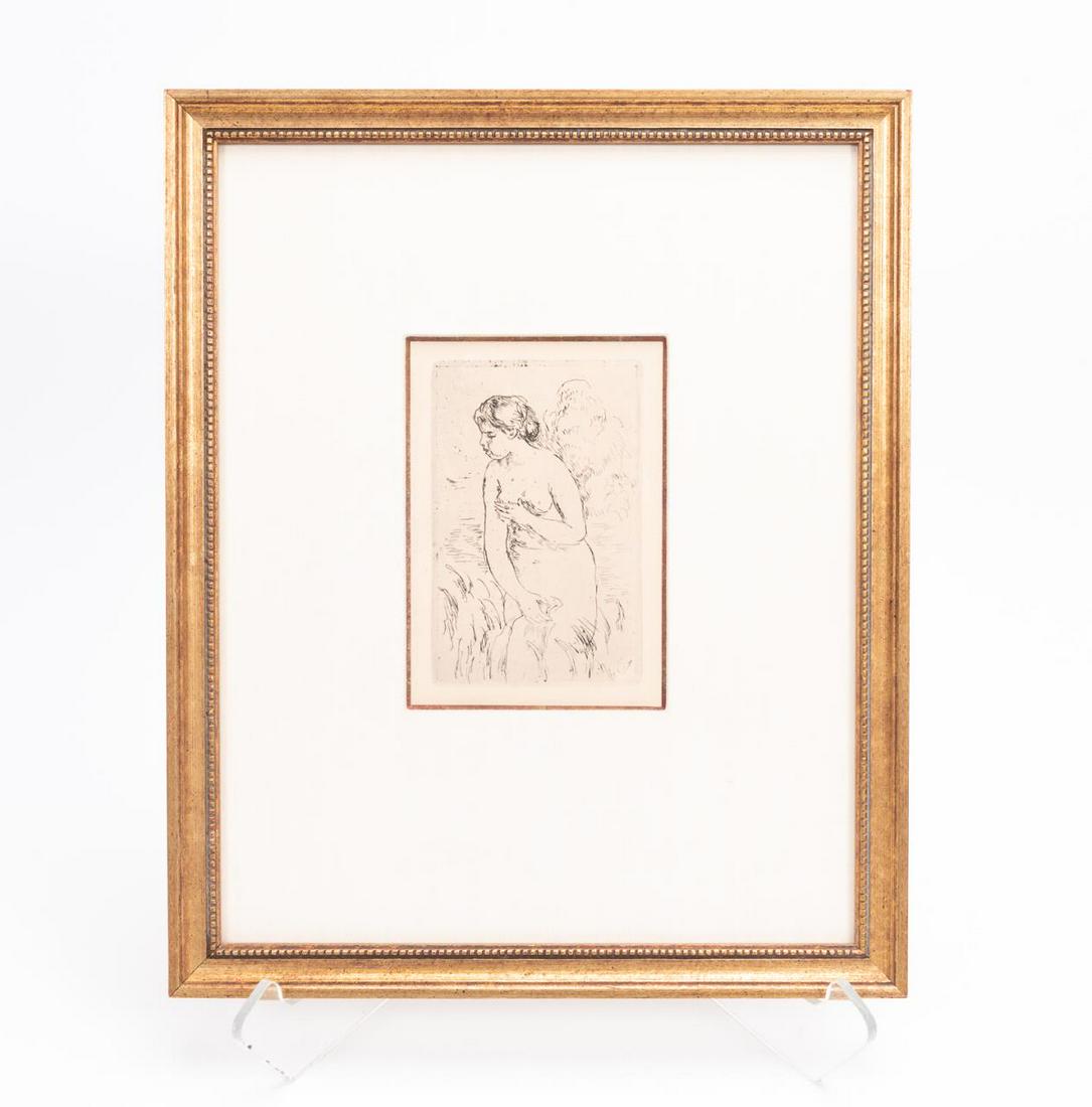 RENOIR ETCHING, "STANDING BATHER", C. 1910 (1 of 3)