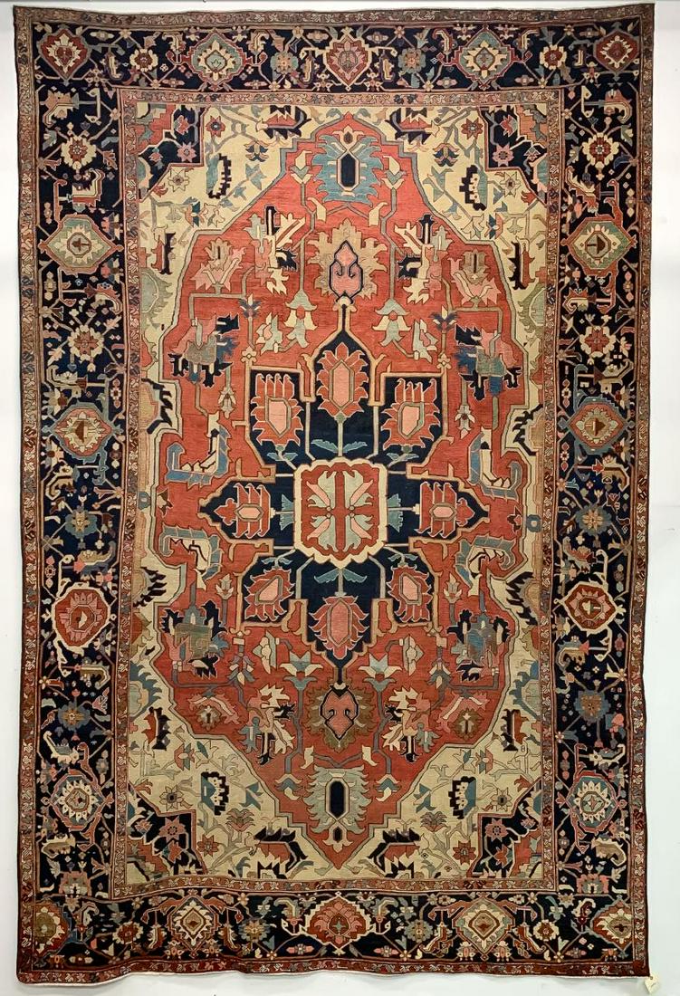 19TH C. HANDWOVEN ROOM-SIZED SERAPI CARPET (1 of 7)
