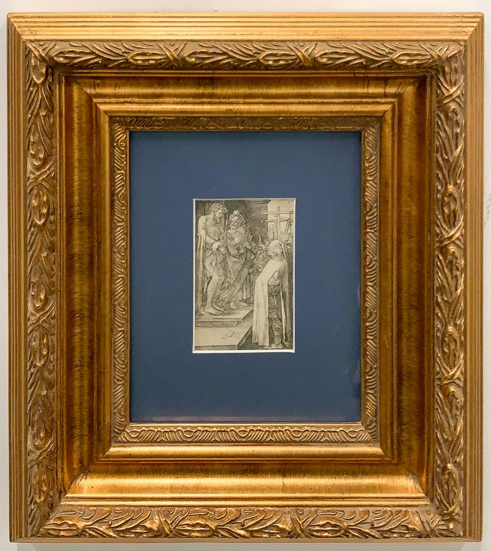 ALBRECHT DURER, ECCE HOMME, THE ENGRAVED PASSION: Albrecht Durer (German, 1471-1528). "Ecce Homme" from the Engraved Passion, engraving on laid paper, monogram "AD" and date "1512" in plate at lower center. Approx. 4.625" x 2.875" (image), 15.25" x 1