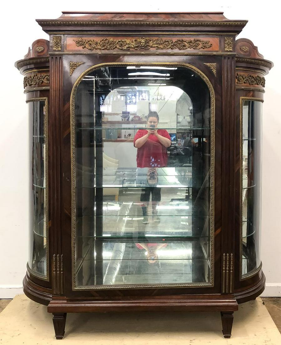 19TH C., LOUIS XVI STYLE MAHOGANY VITRINE CABINET (1 of 10)