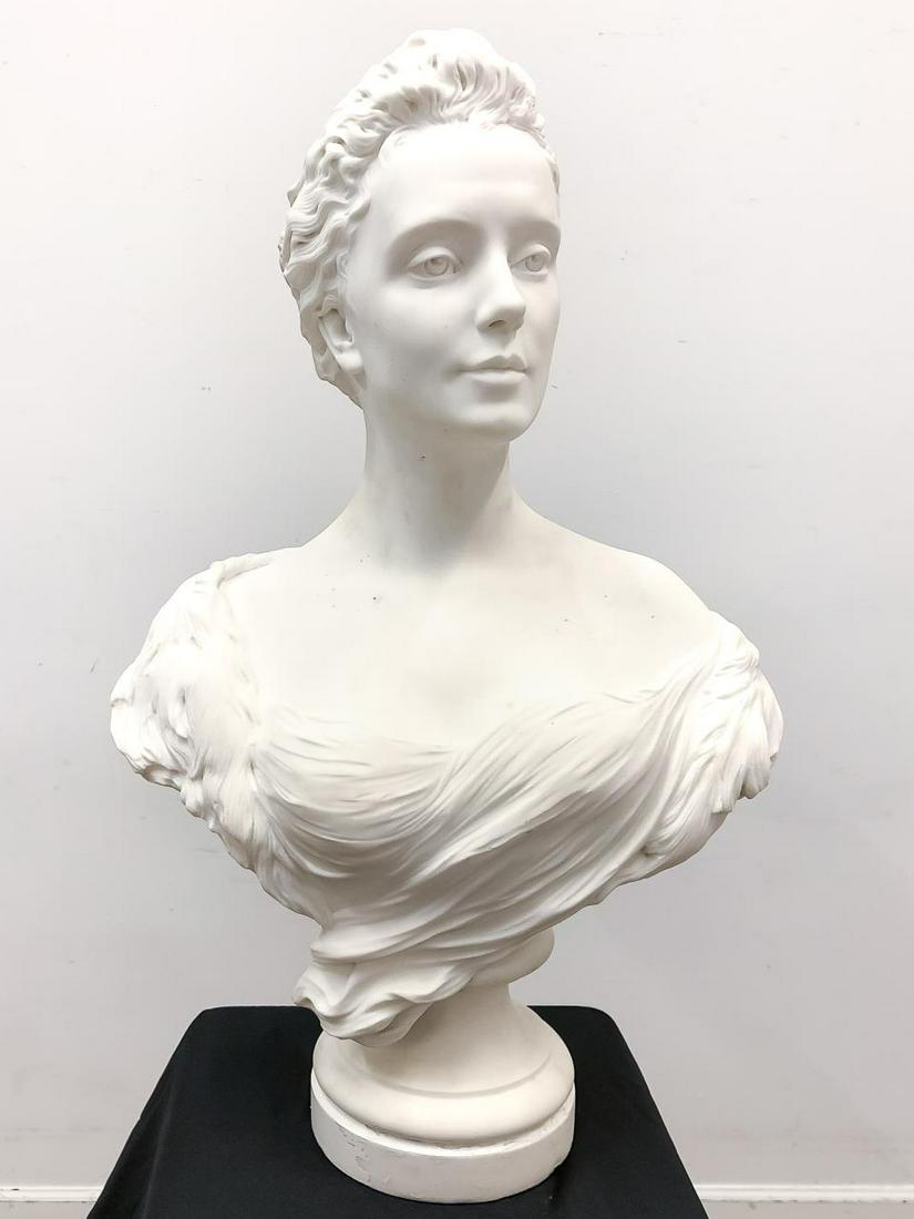 A. COLOMBIER, WHITE MARBLE FIGURAL BUST OF A LADY (1 of 7)