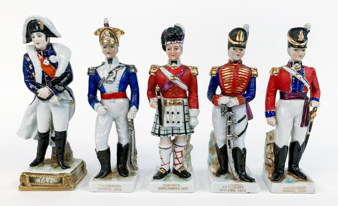 FIVE ENGLISH PORCELAIN SOLDIER FIGURES (1 of 10)