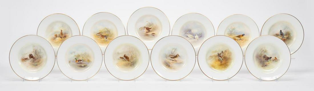 SET, TWELVE ROYAL WORCESTER "WILD GAME" PLATES (1 of 15)