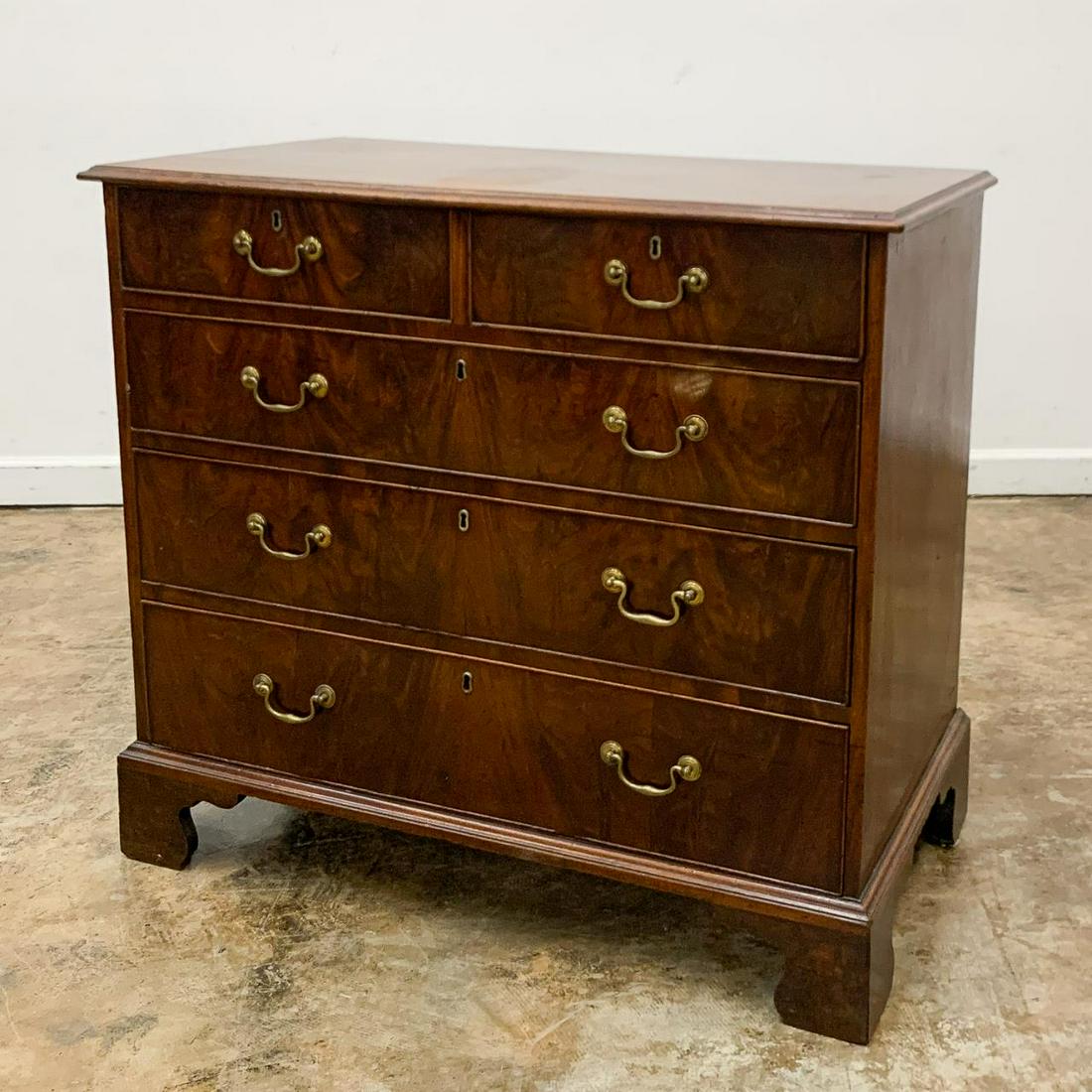 ENGLISH, GEORGE III MAHOGANY FIVE DRAWER CHEST (1 of 7)
