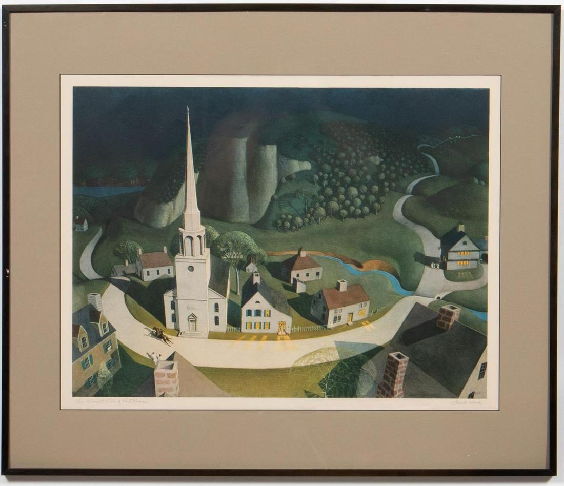 GRANT WOOD, “MIDNIGHT RIDE OF PAUL REVERE”, SIGNED (1 of 4)