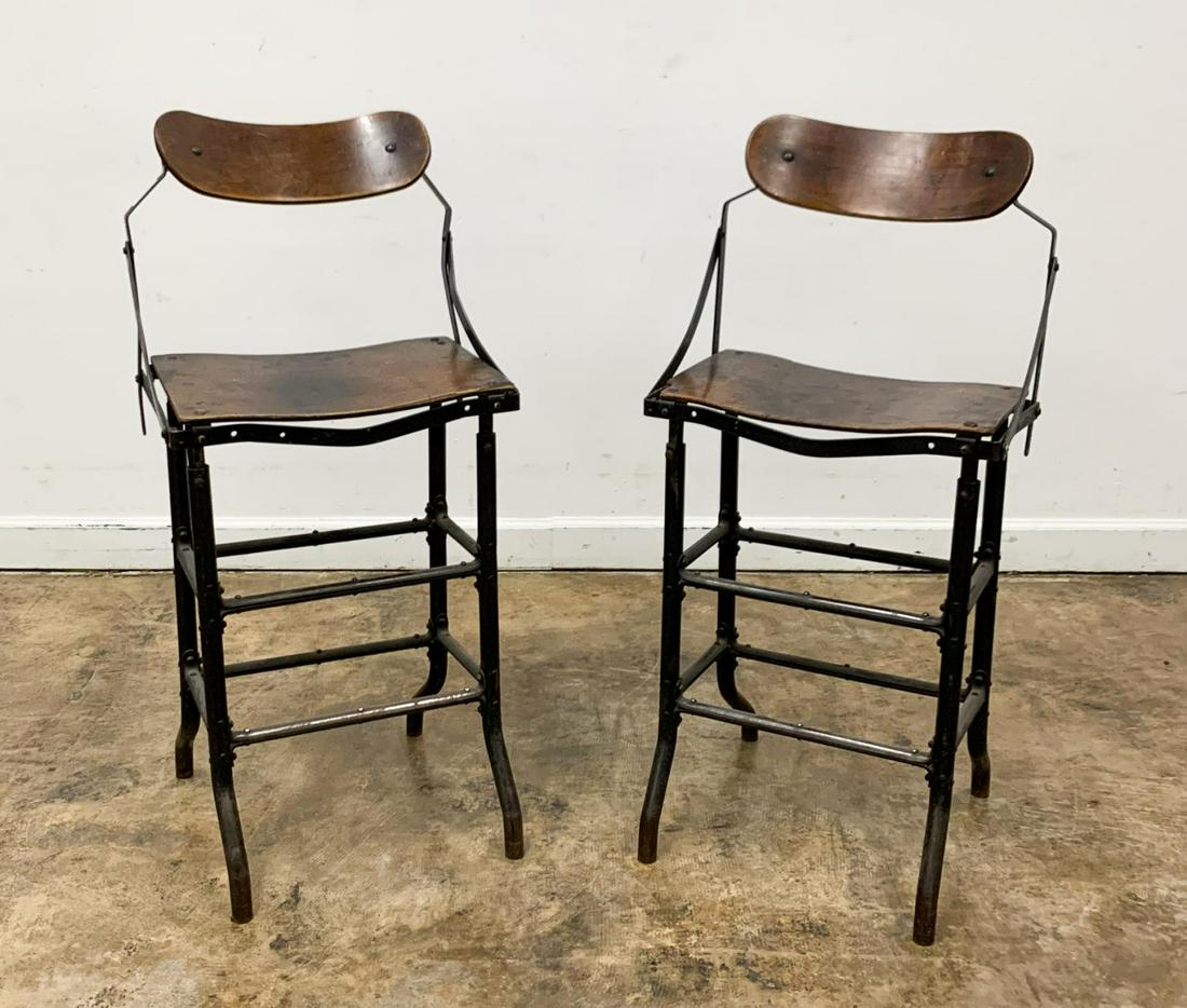 PAIR, INDUSTRIAL DOMORE HEALTH CHAIRS, CIRCA 1925 (1 of 10)
