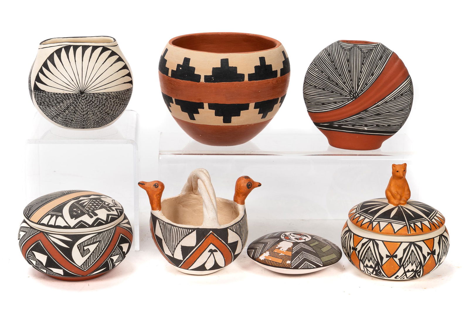 7 PC GROUPING, NATIVE AMERICAN POTTERY (1 of 12)