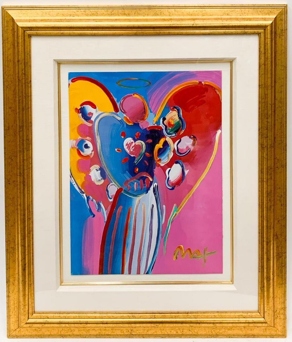 PETER MAX, "ANGEL WITH HEART" HAND EMBELLISHED (1 of 5)