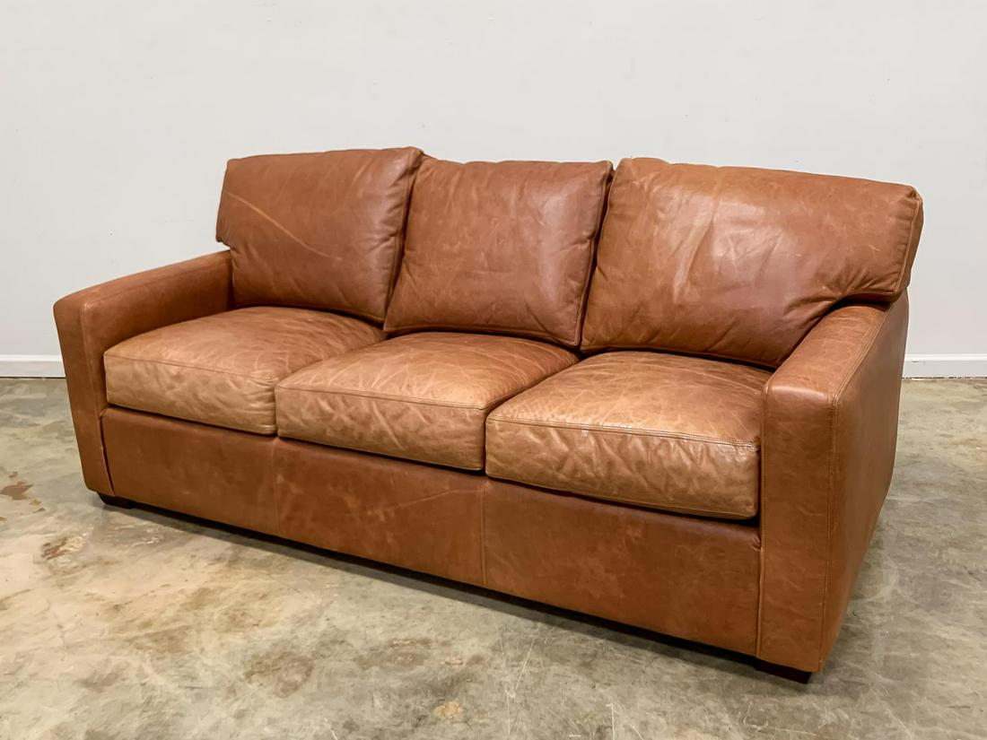 MCNEILLY NORTH CAROLINA BROWN LEATHER 3 SEAT SOFA (1 of 5)