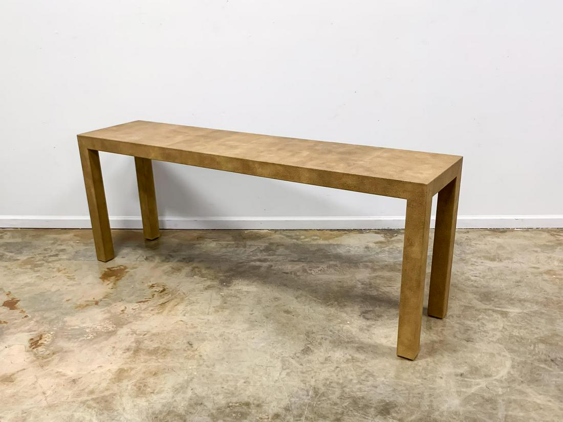 EDELMAN LEATHER SHAGREEN TEXTURED CONSOLE TABLE (1 of 6)