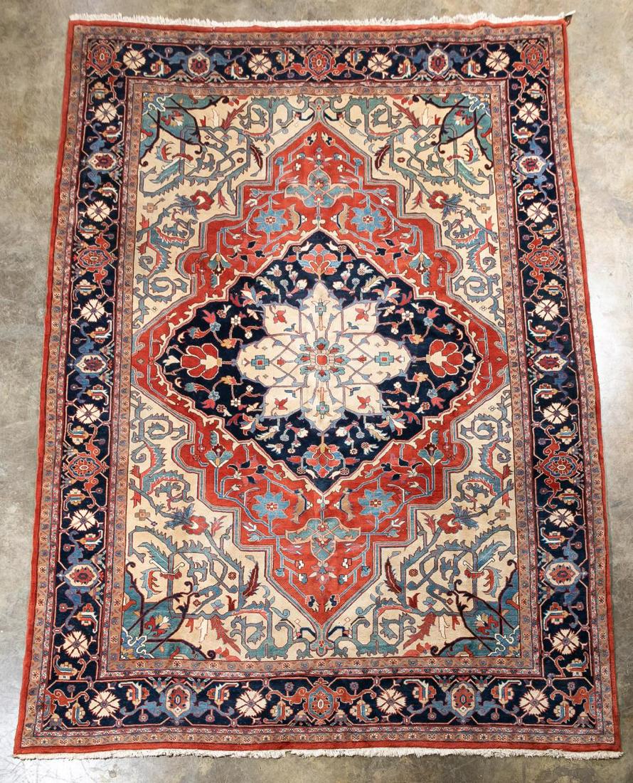 INDO-HERIZ PALATIAL WOOL RUG, 11'1" X 16'5" (1 of 6)