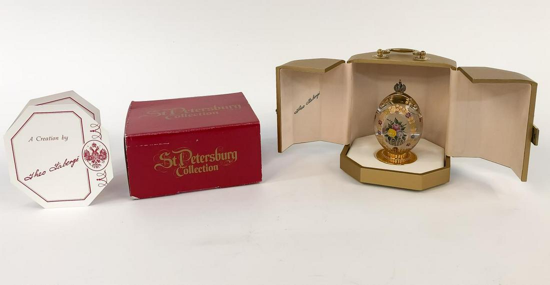 THEO FABERGE "ROSE GARDEN EGG" WITH DISPLAY CASE (1 of 10)