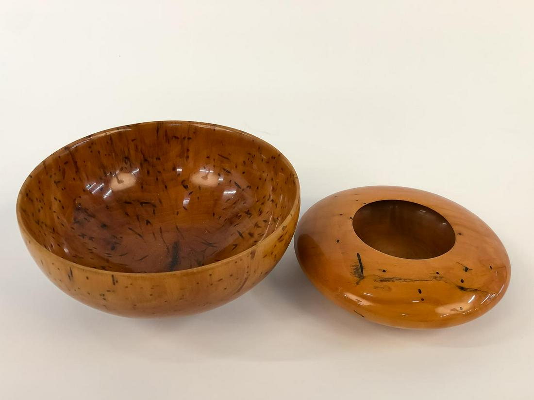 TWO MATT MOULTHROP HAND TURNED WOOD VESSELS (1 of 8)