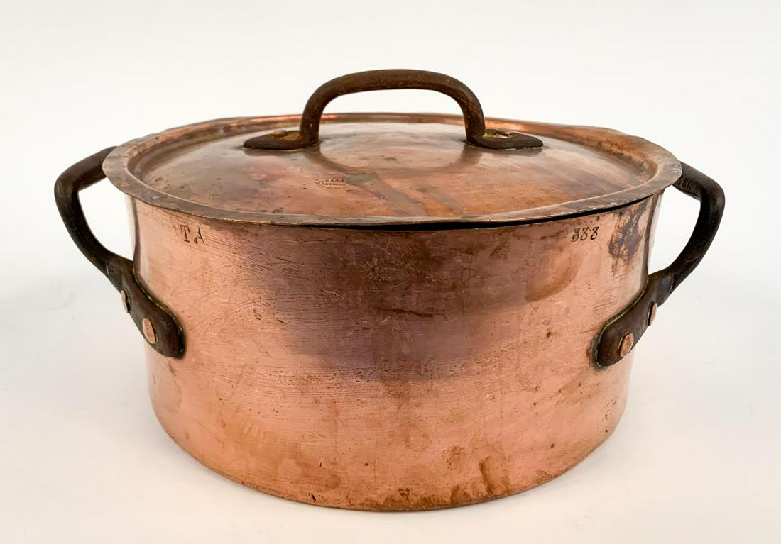 LARGE DUPARQUET COPPER STOCK POT AND LID (1 of 11)