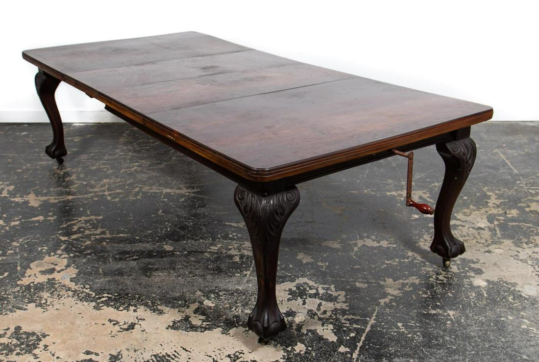 ENGLISH CHIPPENDALE STYLE EXTENDING DINING TABLE (1 of 8)