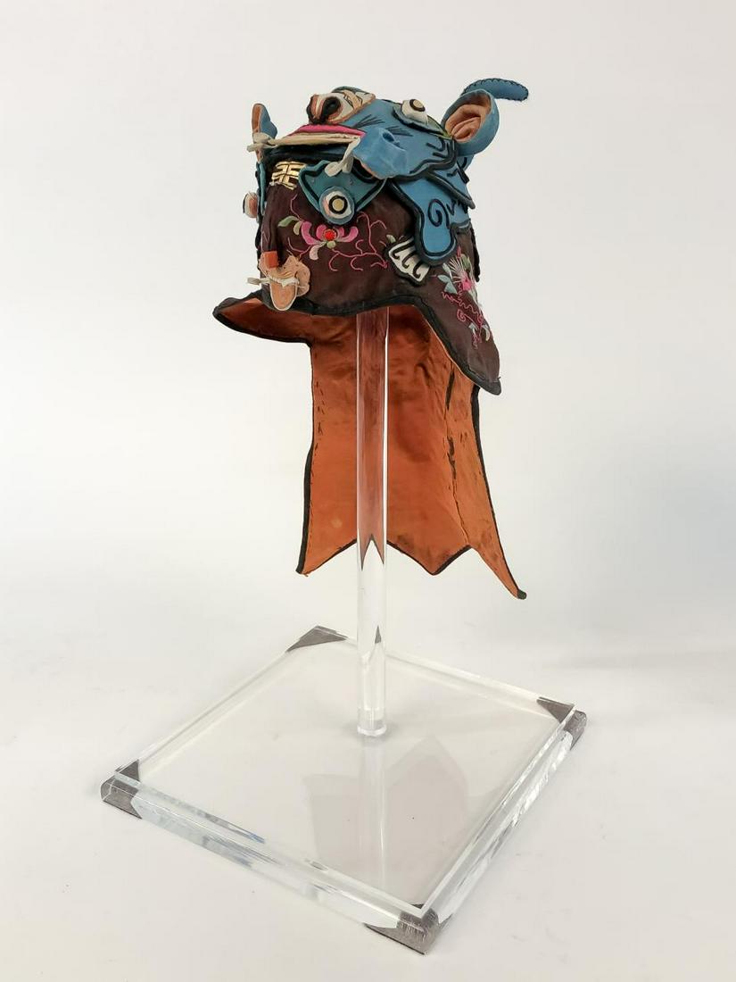 CHINESE CHILD'S DOUBLE ANIMAL HAT ON ACRYLIC STAND (1 of 7)