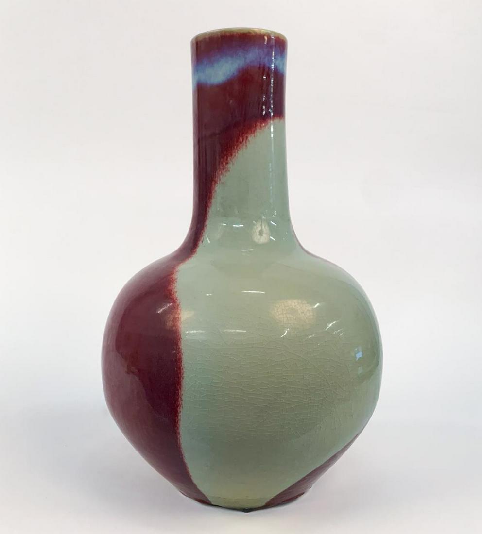 CHINESE FLAMBE OXBLOOD CELADON GLAZED FLOOR VASE (1 of 6)