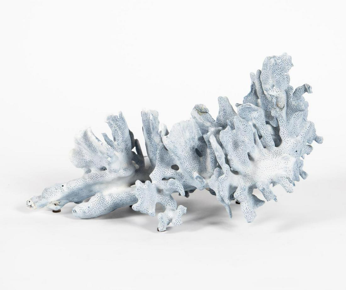 BLUE RIDGE CORAL DECORATIVE FORMATION: Single natural decorative blue ridge coral, heliopora coerulea, specimen. Apparently unmarked. Provenance: Purchased from Astro Gallery, New York, in 2007. Approx. h. 8.5", w. 12".