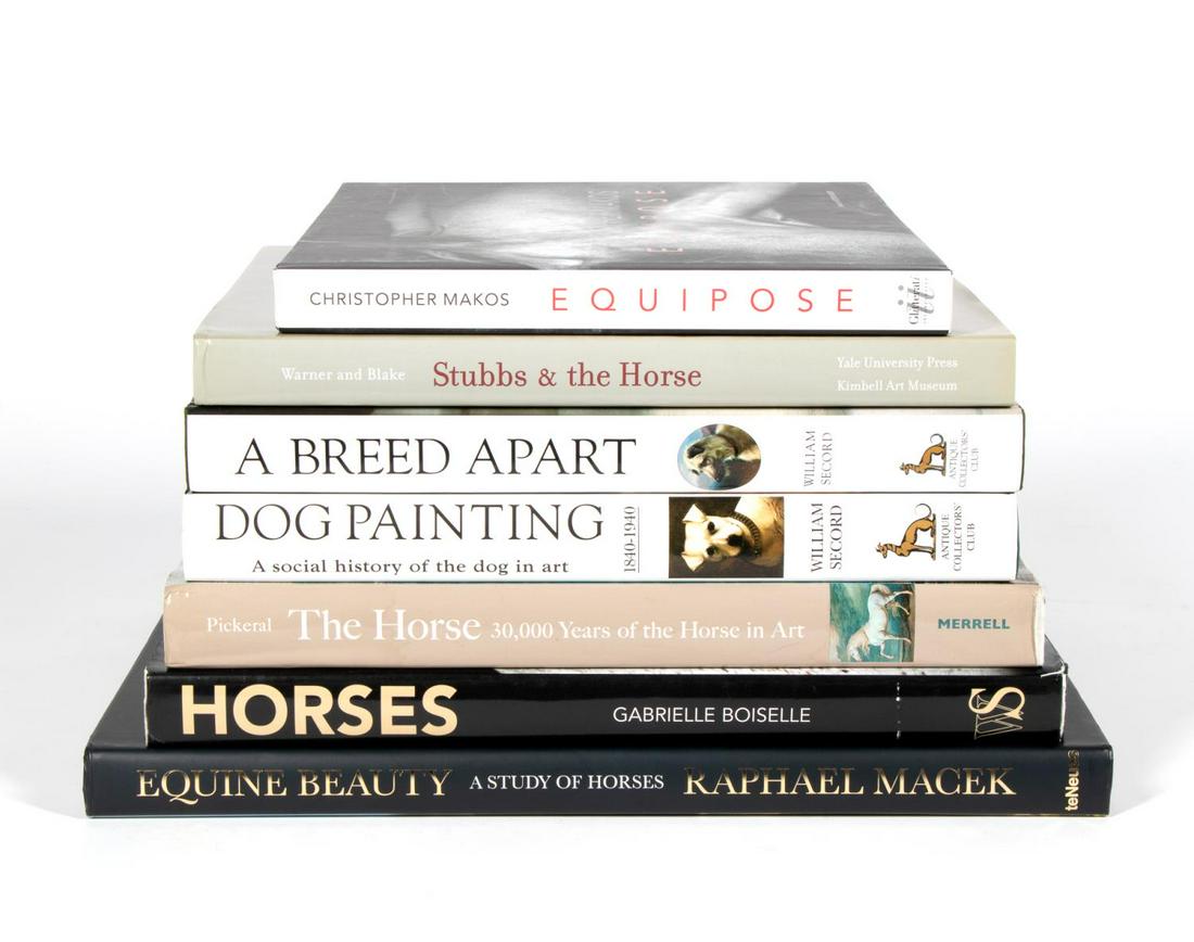 7 HARDCOVER ART BOOKS ON ANIMALS: A grouping of seven hardcover coffee table art books on animals. Approx: h. 14", w. 11.5", d. 2" (Measures Largest).