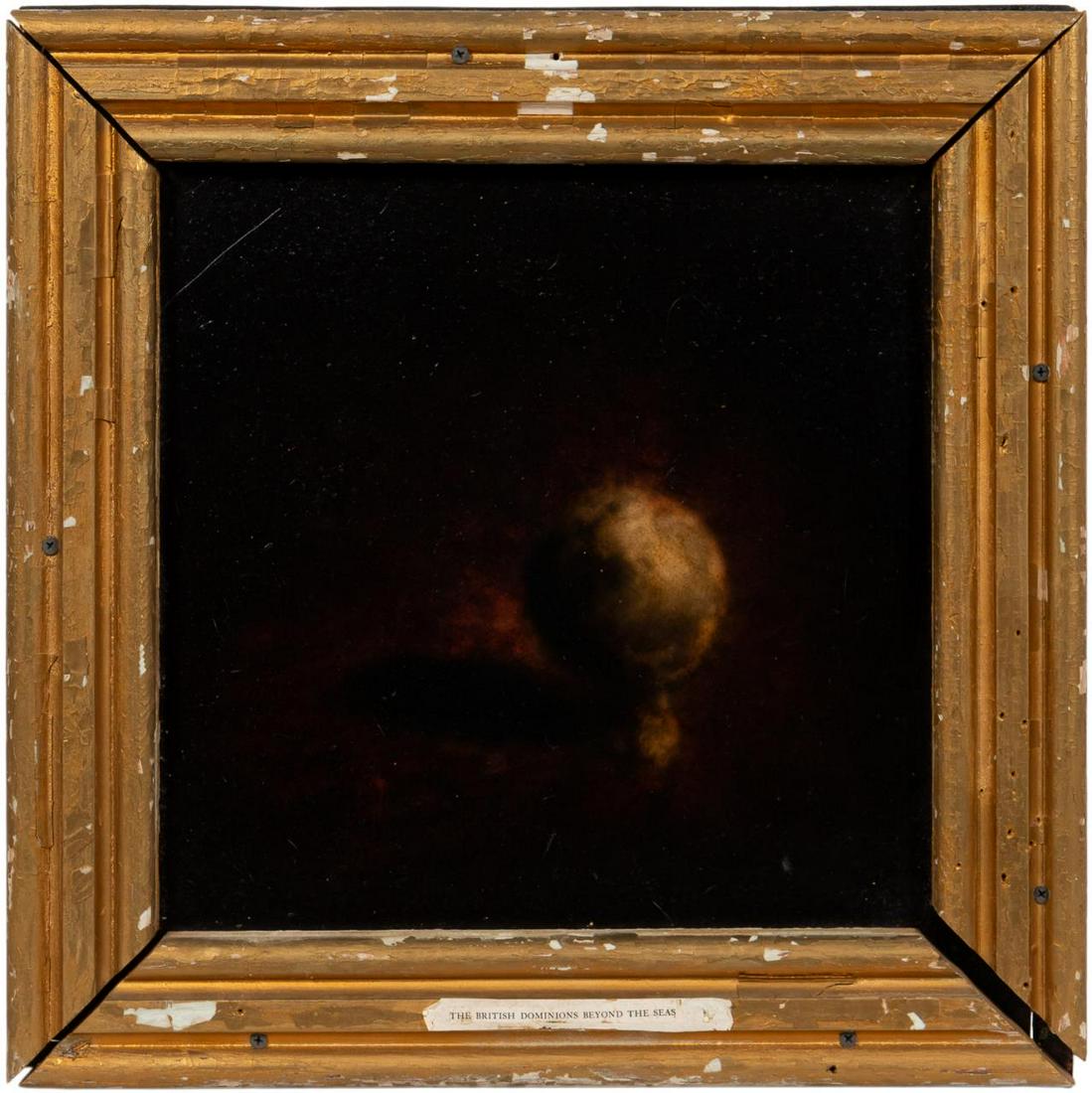 TODD MURPHY, MIXED MEDIA AND ASSEMBLAGE, 1995: Todd Murphy (American/Georgia, b 1962). "The British Dominions Beyond the Sea" -1995, mixed media. Unsigned, titled, dated and identified on Haines Gallery San Francisco label verso.Approx. 20" x 20"