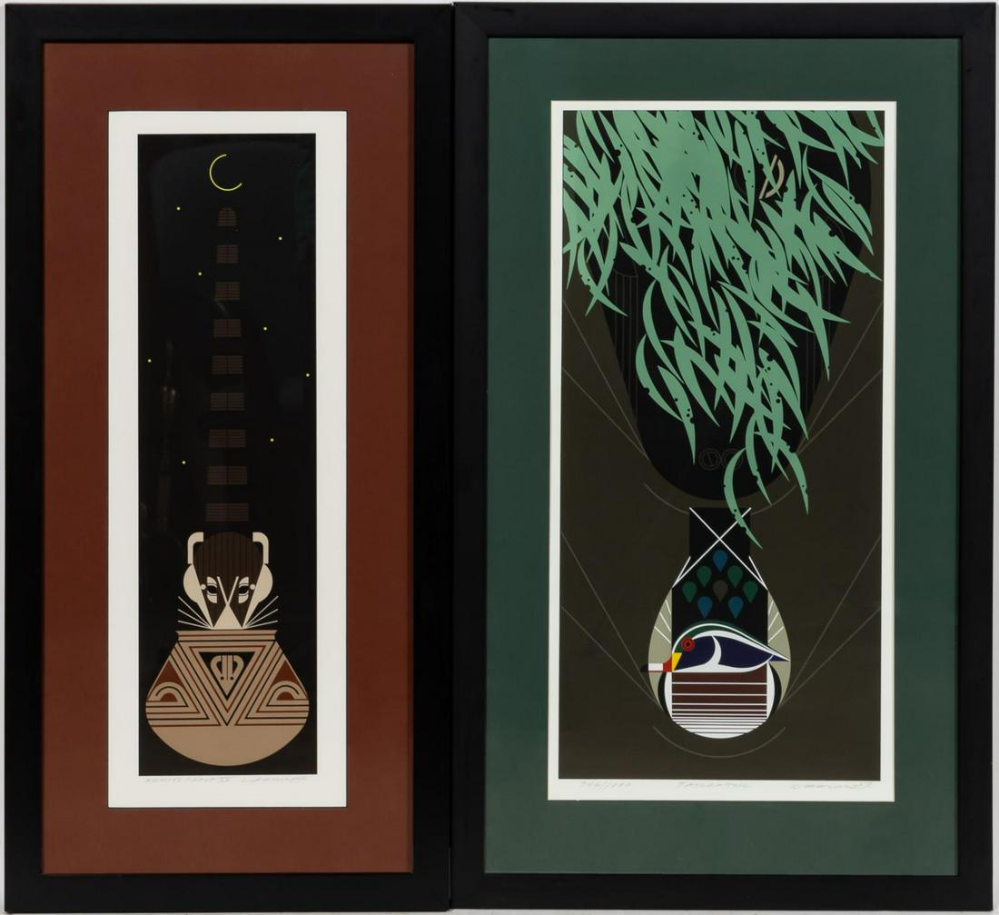 2 CHARLEY HARPER SERIGRAPH; POTLUCK & TAILGATOR: Charley Harper (American, 1922-2007). Two serigraphs comprising of "Potluck" - 1980, pencil signed, and editioned "Artist's Proof XV" on lower margin; "Tailgator" - 1986, pencil signed, titled and edi