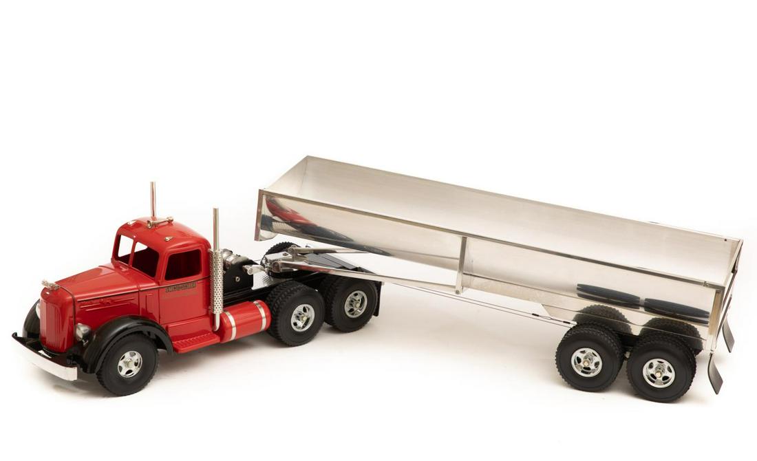 Large Silver Bed Model Dump Truck (1 of 4)