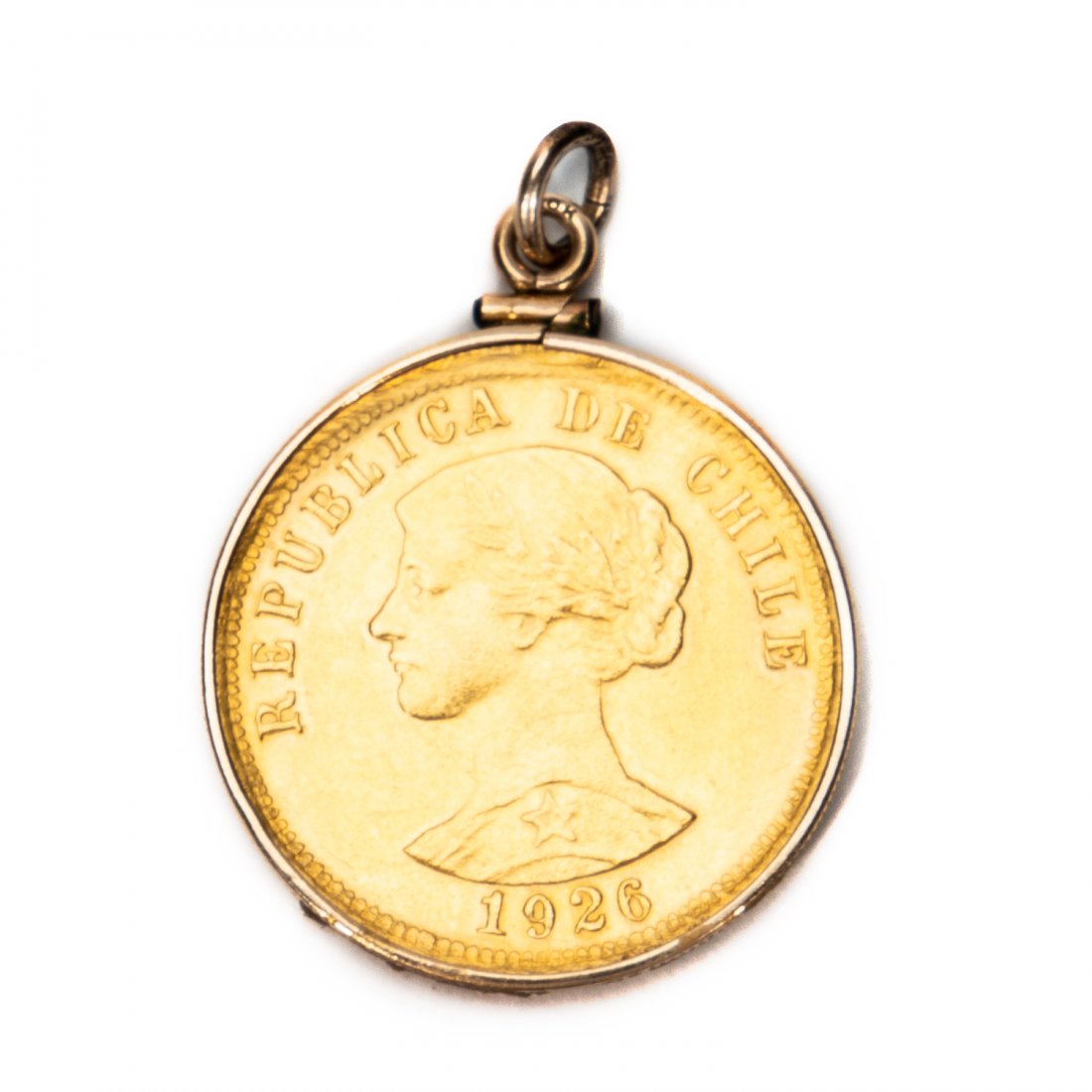 10K YELLOW GOLD CHILEAN 100 PESO COIN PENDANT (1 of 2)