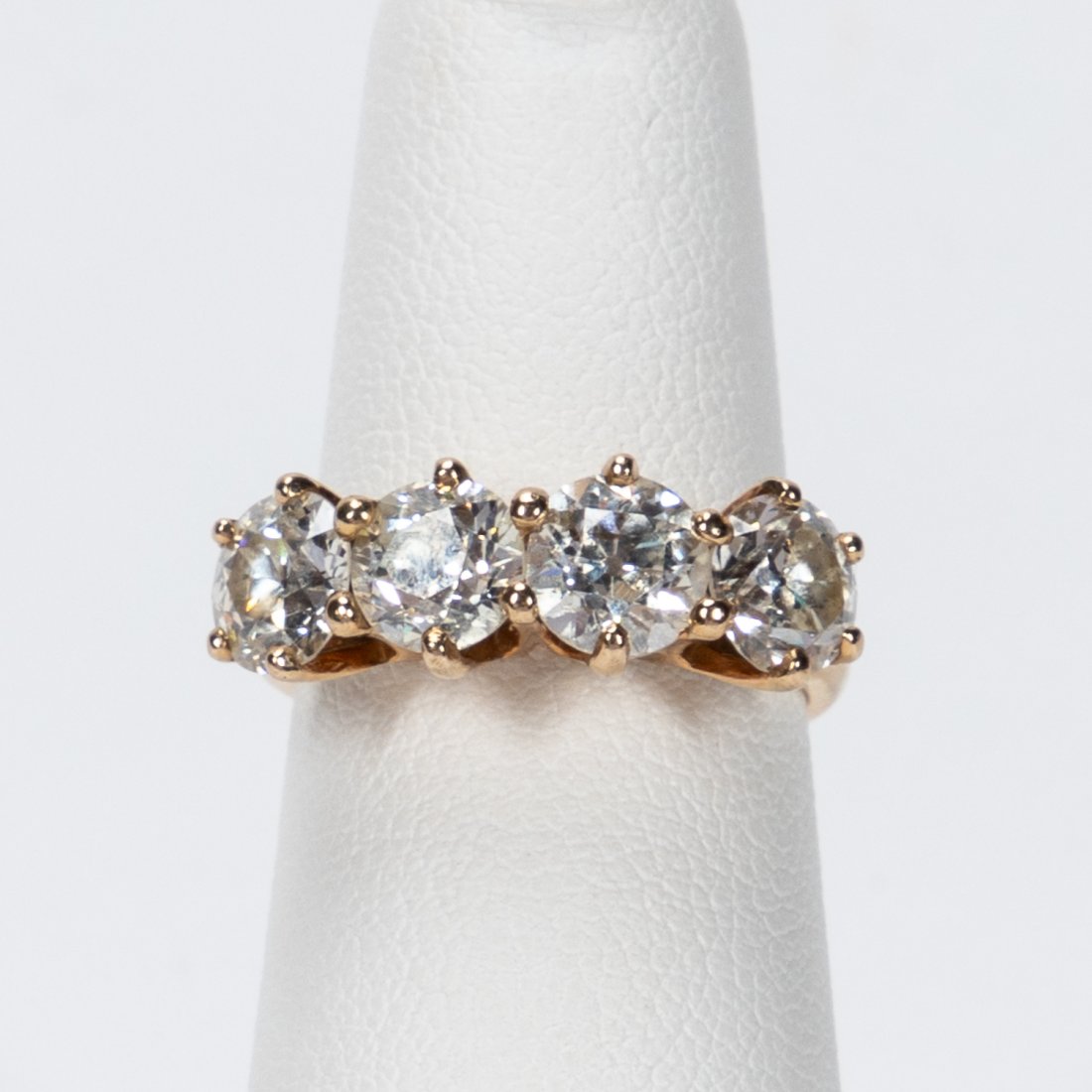 14K YELLOW GOLD AND DIAMOND FOUR STONE RING (1 of 8)