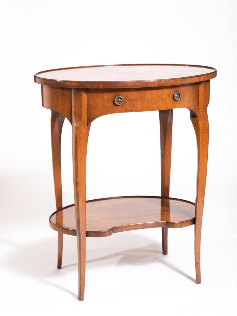 Italian Style Burled Walnut and Yew Wood Stand (1 of 4)