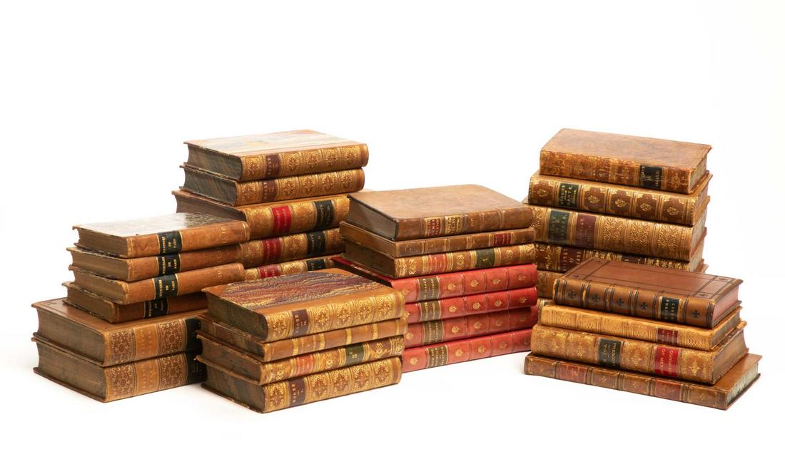 Collection of 34 Leather Bound Antique Historical (1 of 6)