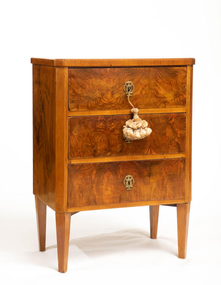 Continental Cherry & Burled Walnut 3-Drawer Stand (1 of 5)