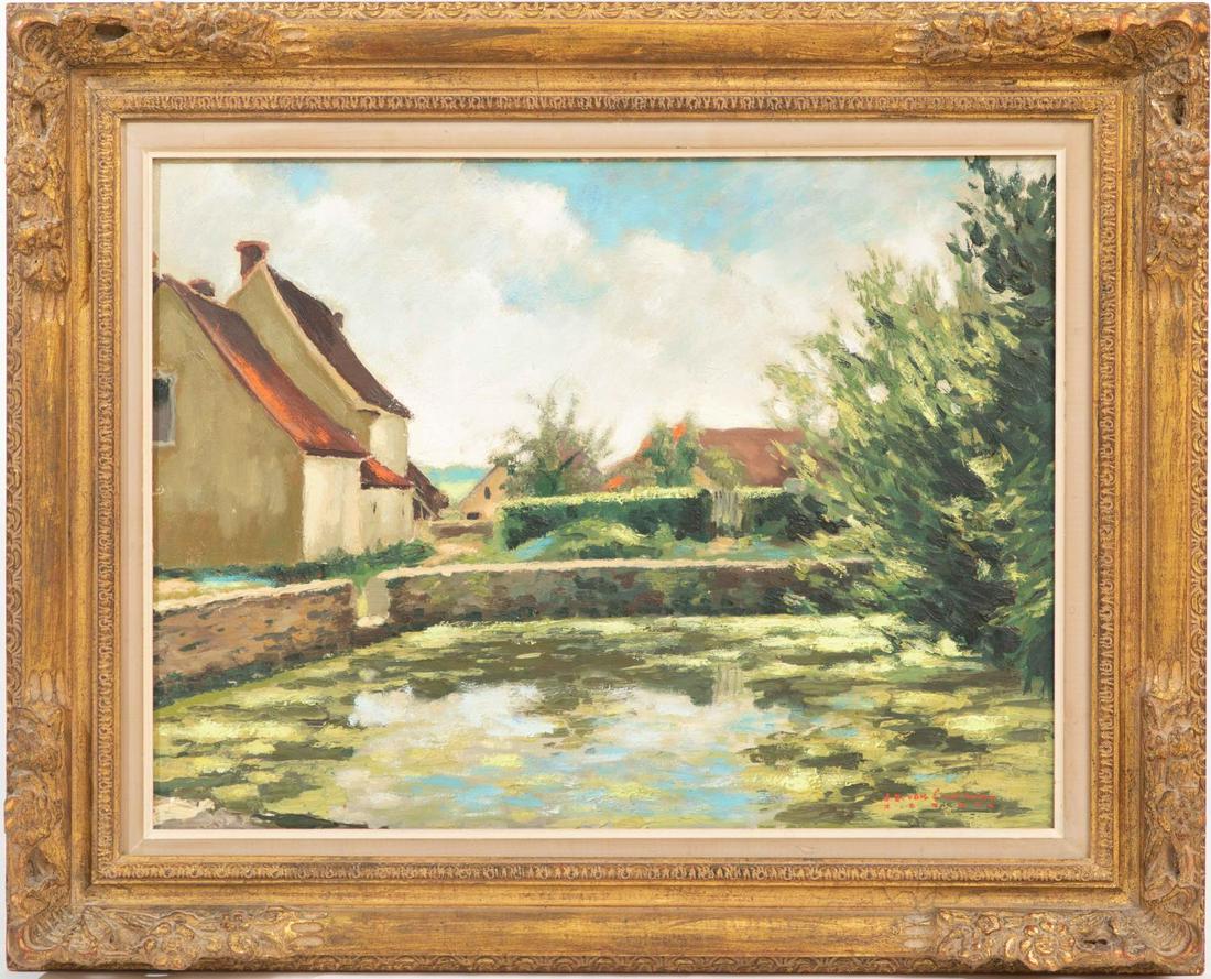 Impressionist Style Farm Landscape, Signed Oil (1 of 5)